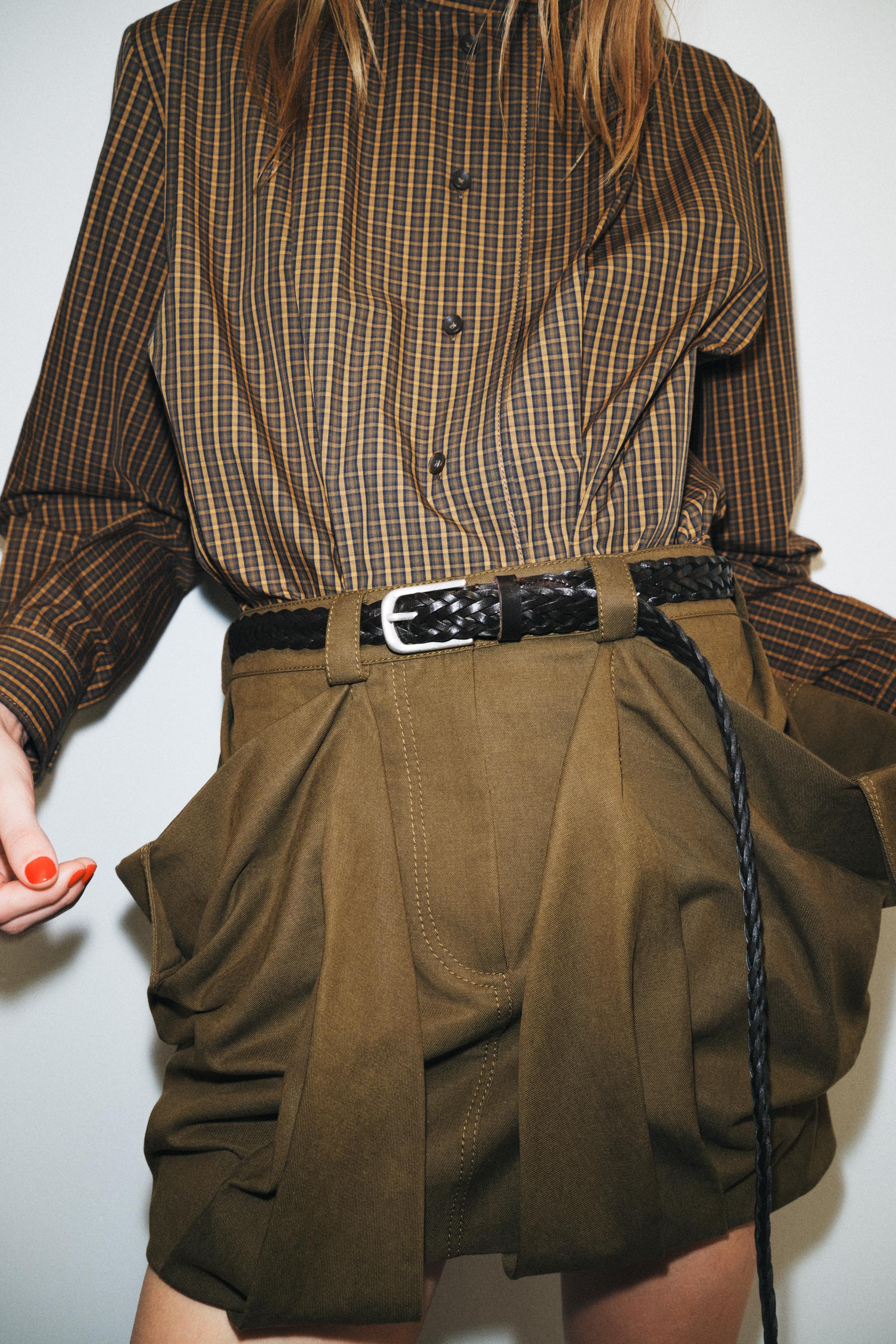 PLAID COTTON SHIRT WITH TIE ZW COLLECTION
